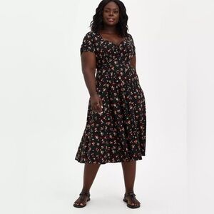 Torrid Black cherry Midi Dress